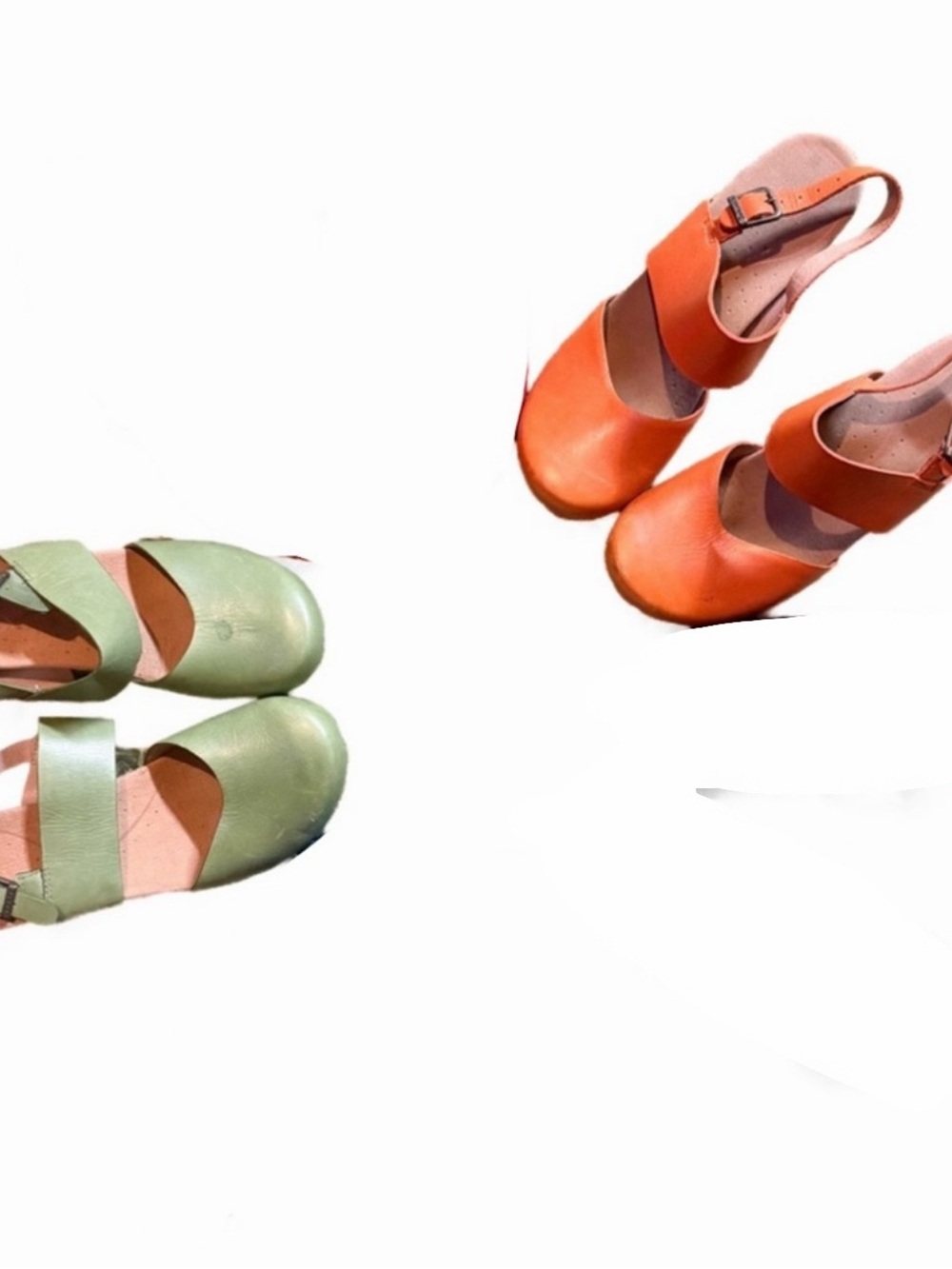 Dansko Thea Spring Green Leather Ankle Strap Clogs Size 37 6.5 7 Womens Shoes - Picture 2 of 10